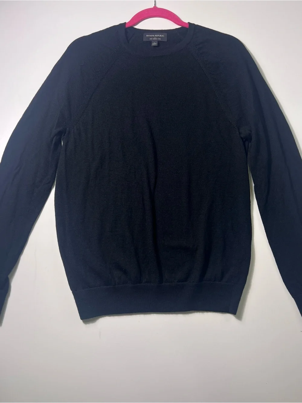 Banana Republic Merino Wool Knit Crew Neck Pullover Sweater Black Men’s L